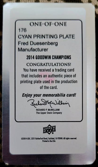 FRED DUESENBERG 2014 UD Goodwin Champions Mini PRINTING PLATE #1/1 Manufacturer