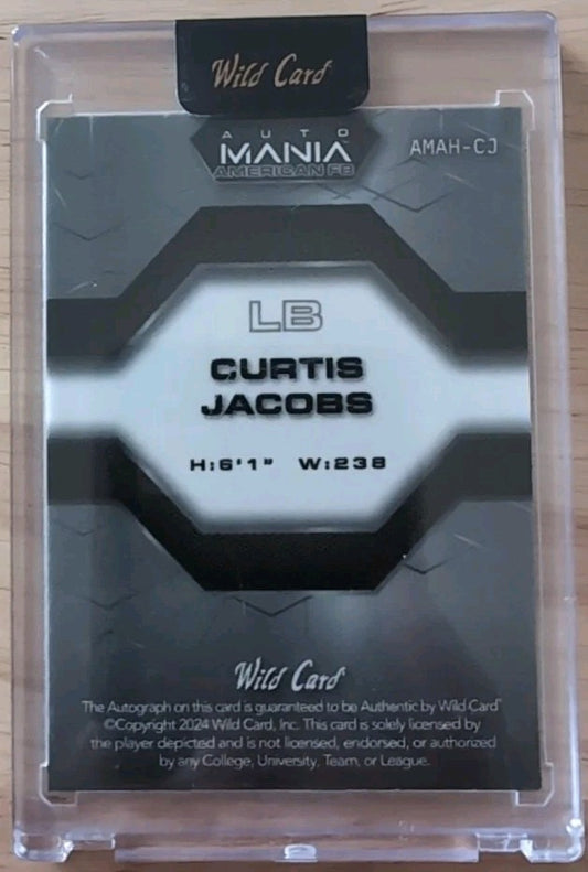 CURTIS JACOBS 2024 Wild Card Mania American FB RC AUTO FIREWORKS SP 1/1 Patriots
