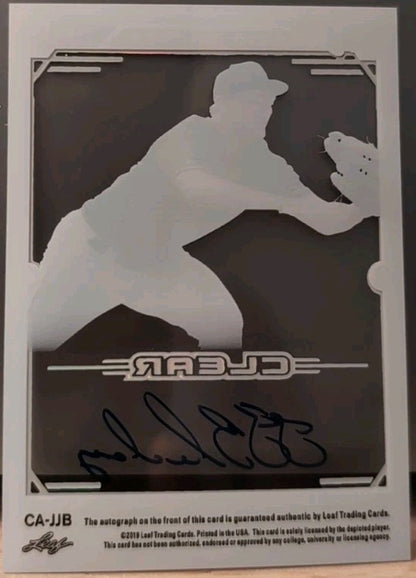 J. J. BLEDAY 2019 Leaf Trinity Clear AUTO Silver SP 4/5 Marlins Athletics A's JJ