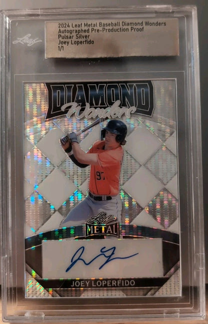 JOEY LOPERFIDO 2024 Leaf Metal RC AUTO PROOF Pulsar Silver #1/1 Astros Blue Jays