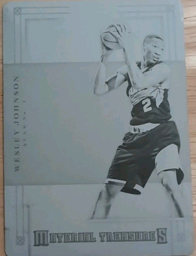 WESLEY JOHNSON 2012-13 Panini National Treasures Material PRINTING PLATE SP #1/1