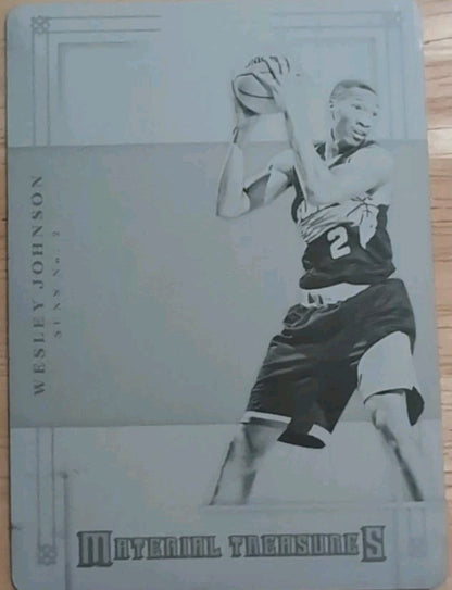 WESLEY JOHNSON 2012-13 Panini National Treasures Material PRINTING PLATE SP #1/1