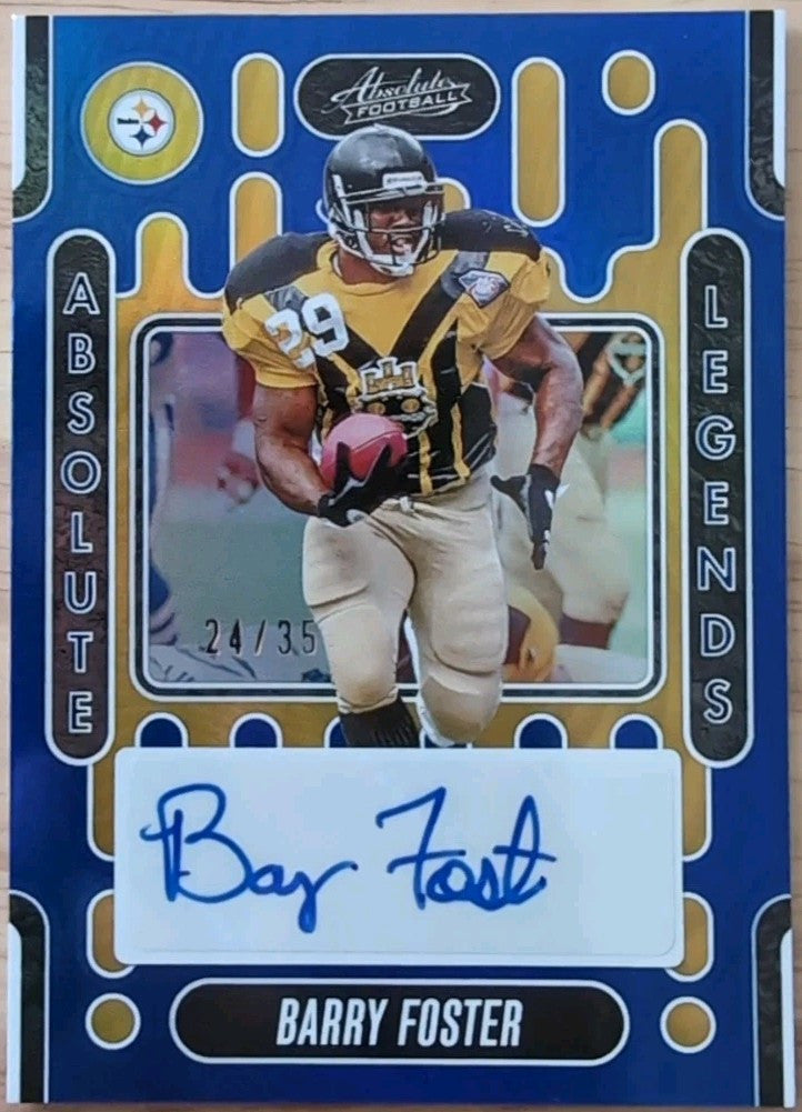 BARRY FOSTER 2024 Panini Absolute Legends AUTO Blue SP #/35 Pittsburgh Steelers