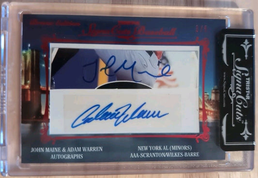 John MAINE Adam WARREN 2012 TriStar SignaCuts Bronx DUAL RC AUTO /5 Yankees Mets