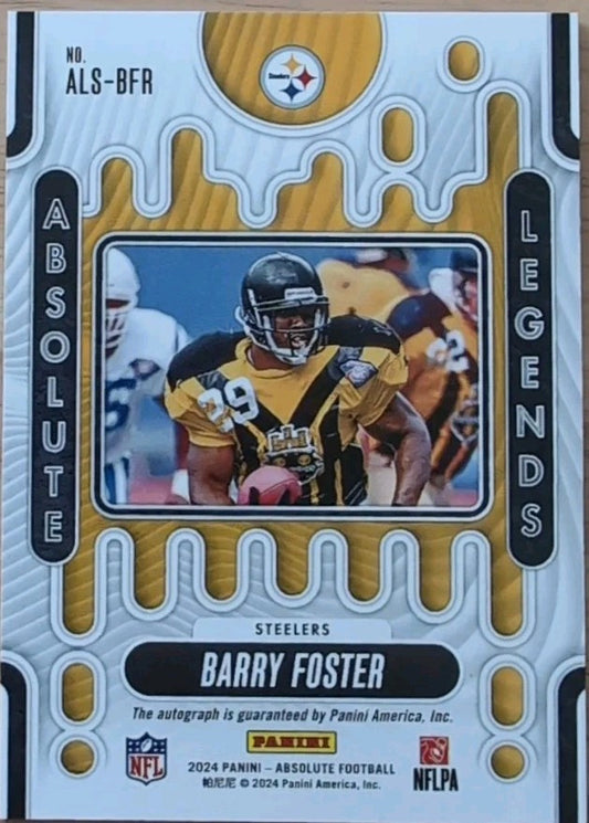 BARRY FOSTER 2024 Panini Absolute Legends AUTO Blue SP #/35 Pittsburgh Steelers