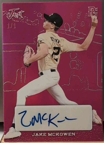 JAKE McKOWEN 2023 Leaf Perfect Game National Showcase Just Gems AUTO PINK SP 1/1