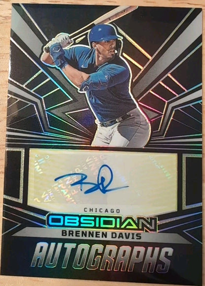 BRENNEN DAVIS 2023 Panini Chronicles Obsidian RC AUTO Yellow Electric Etch #6/10
