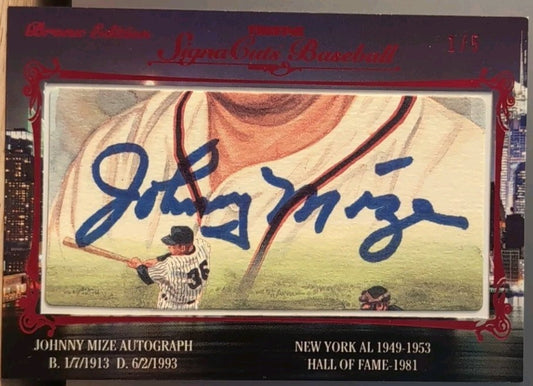 JOHNNY MIZE 2013 TriStar SignaCuts 1989 Perez Steele AUTO SP #1/5 Yankees Giants