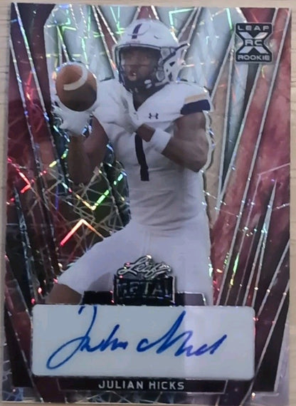JULIAN HICKS 2024 Leaf Metal RC AUTO Galaxy Lasers SP #1/1 Packers Albany Akron