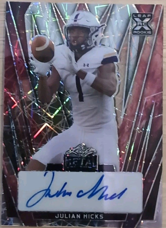 JULIAN HICKS 2024 Leaf Metal RC AUTO Galaxy Lasers SP #1/1 Packers Albany Akron