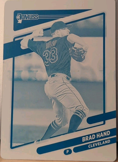 BRAD HAND 2021 Panini Donruss PRINTING PLATE SP #1/1 of Padres Marlins Cleveland