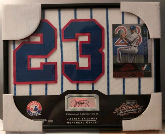 JAVIER VAZQUEZ 2002 Absolute Signing Bonus AUTO JERSEY NUMBER PATCH #/125 Expos