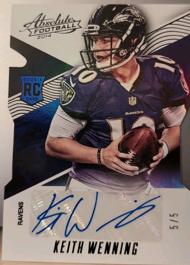 KEITH WENNING 2014 Panini Absolute Spectrum RC Die-Cut AUTO Black SP #5/5 Ravens