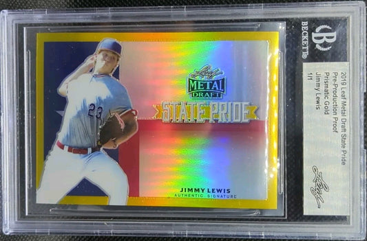 JIMMY LEWIS 2019 Leaf Metal Draft Gold PRE-PRODUCTION PROOF #1/1 Dodgers One of