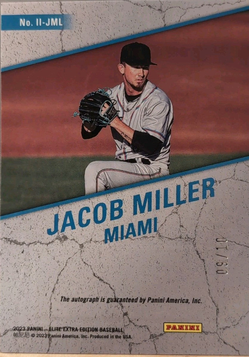 JACOB MILLER 2023 Panini Elite Extra Edition Impact RC AUTO GOLD SP #/10 Marlins