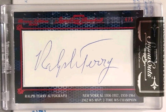 RALPH TERRY 2013 TRISTAR SignaCuts Bronx Edition CUT AUTO RED SP #4/5 Yankees