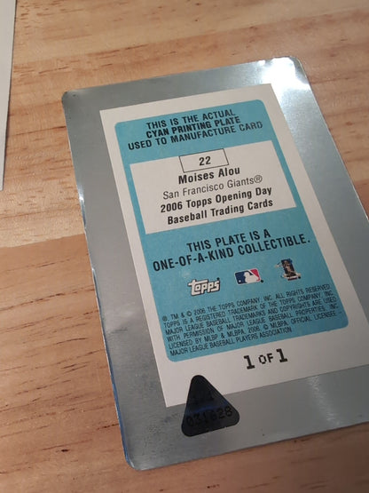 MOISES ALOU 2006 Topps Opening Day PRINTING PLATE SP #1/1 Giants Cubs Expos of