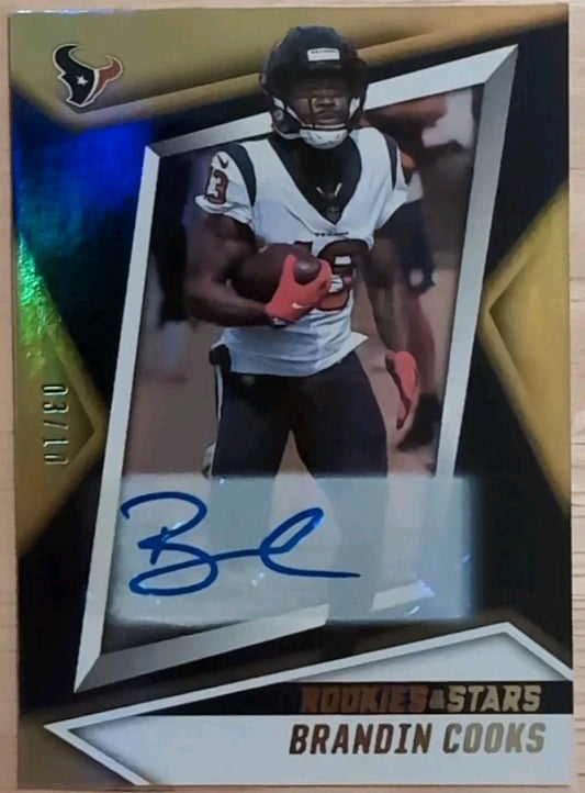 BRANDIN COOKS 2021 Panini Rookies & Stars AUTO GOLD SP /10 Saints Cowboys Texans