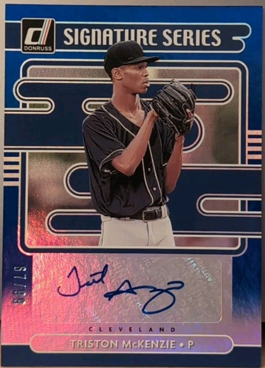 TRISTON McKENZIE 2021 Panini Donruss Signature Series RC AUTO Blue /99 Guardians